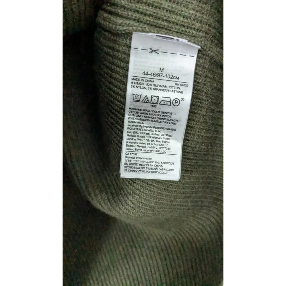Banana Republic Olive Green Supima Cotton Knit Hoodie Sweater NEW